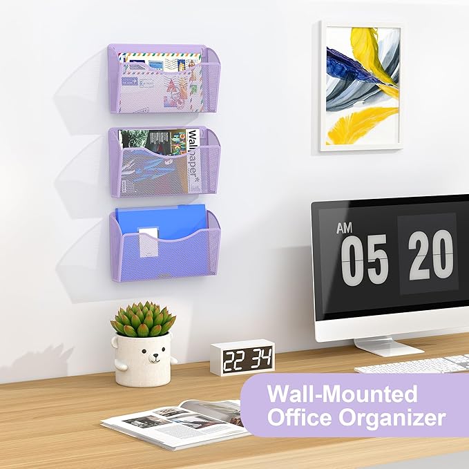 EasyPAG Single Pocket Wall File Organizer, Mesh Hanging File Folder Organizer - Image 3