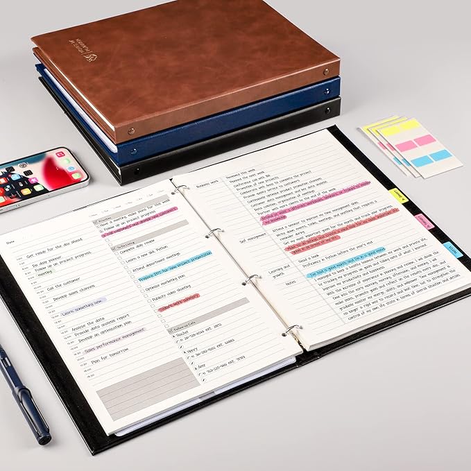 EMSHOI Undated Daily Planner 9.2" X 12", A4 To Do List Notepad, 240 Pages Ring - Image 6