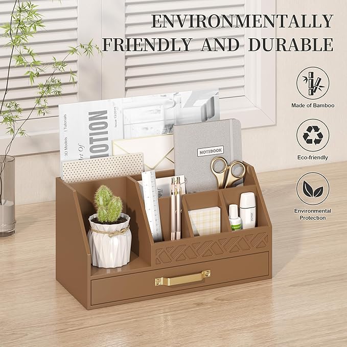 Wisuce Essentials Bamboo Desk Organizer - Image 6