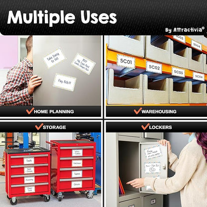 Attractivia Dry Erase Magnetic Labels 5.6 x 3.7 in, Pattern Borders, Large Dry - Image 4