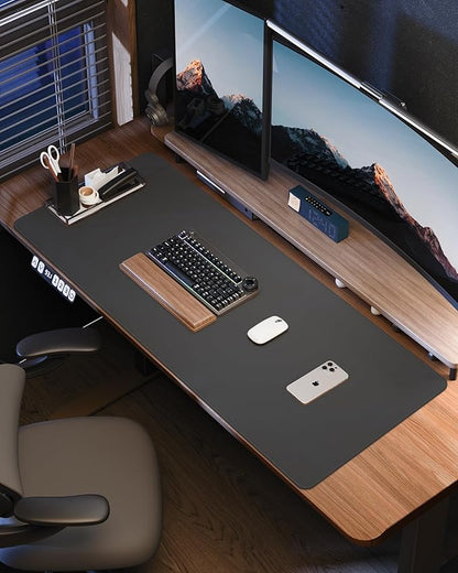 Leather Desk Pad Protector- 48" x 17" Office Desk Mat, Non-Slip PU Leather - Image 6