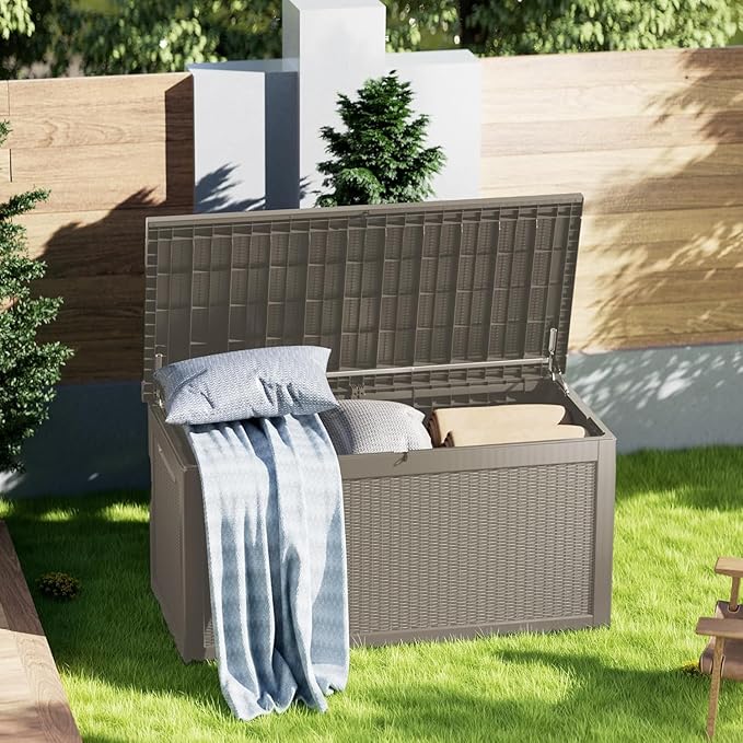 PATIOEASY Outdoor Storage Box 320GAL Waterproof Resin Deck Box, UV-Resistant - Image 2