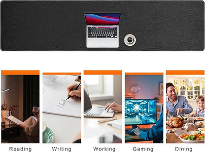Mydours 79" x 20" Super Large Desk Mat, PU Leather & Cork Desk Pad, Extra Large - Image 5