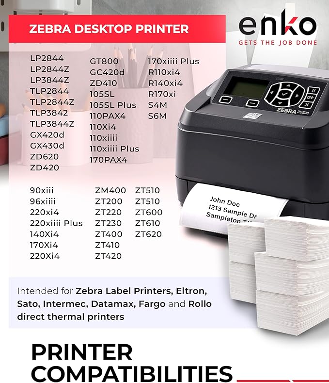enKo Products - 4" x 6" Fanfold Direct Thermal Labels - White Shipping Labels - Image 3