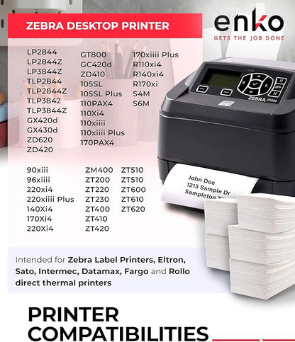 enKo 2 Stacks/2000 Labels 4"x6" Fanfold Direct Thermal Labels Compatible - Image 3