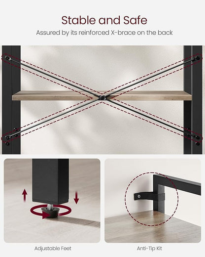 VASAGLE 4-Tier Bookshelf, Bookcase - Image 4