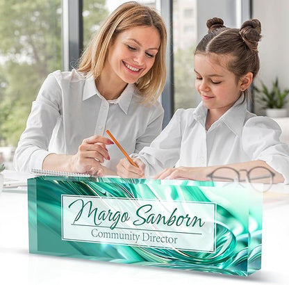 Personalized Name Plate for Desk Custom Acrylic Desk Name Plate Custom Employee - Image 3