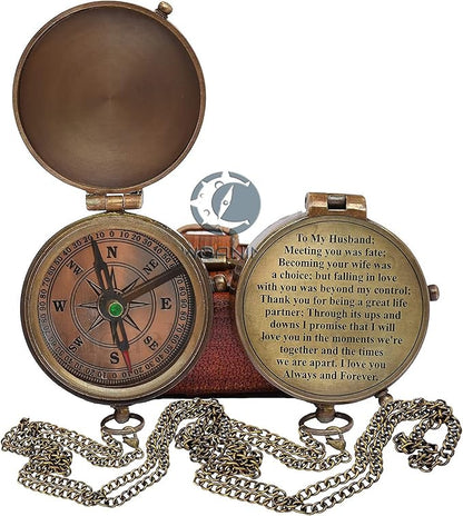 Engraved Compass, Gift for Husband, Anniversary, Wedding Gift for Him, Long - Image 5