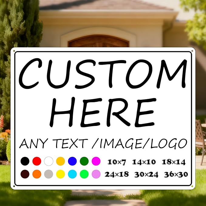 Custom Sign for Business-18×14inches-Indoor/Outdoor use, Weatherproof, 0.04 by HKSIGNS