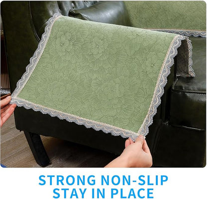 MINJIATEX Couch arm Covers, Non-Slip lace Sofa arm Covers Set of 2 Washable - Image 4