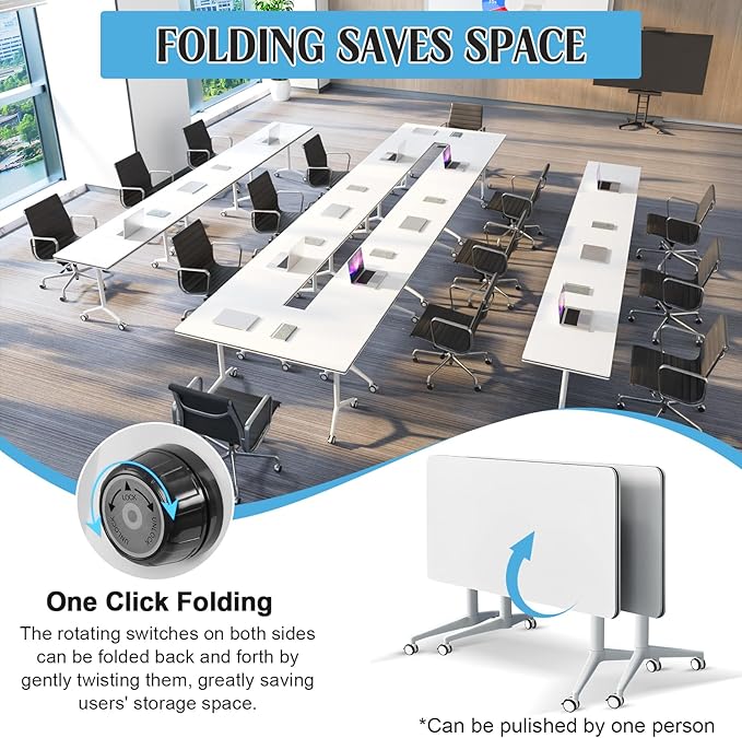 Conference Table, 55.1''Folding Conference Room Table - Image 6