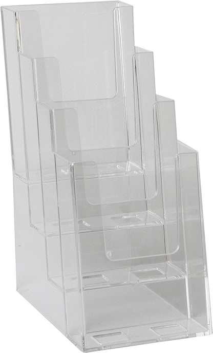 Clear-Ad - LHF-S104 - Acrylic Slant Back 4 Tier Trifold Brochure Display - - Image 3