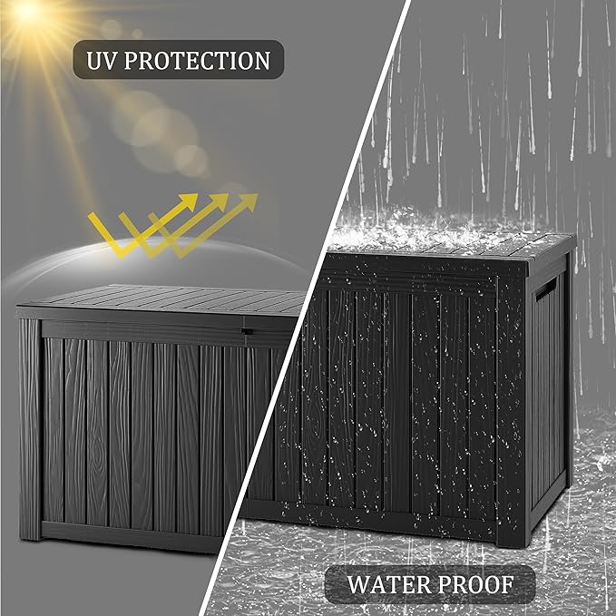 TARKARI 150 Gallon Lockable Resin Deck Box, Waterproof & UV-Resistant Outdoor - Image 3