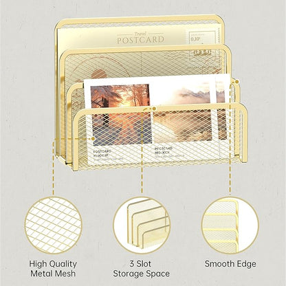 SUPEASY Mail Organizer for Desk, Mesh Metal Mail Holder Countertop - Image 5