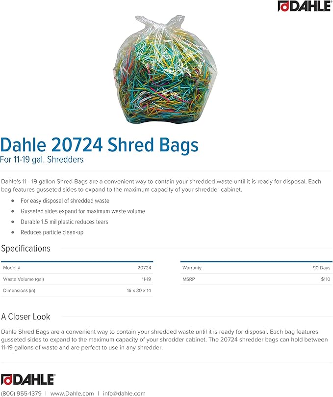Dahle 20724 Shred Bags w/Gusseted Sides - Image 3