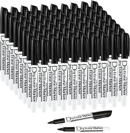 Volcanics Black Dry Erase Markers Low Odor Fine Whiteboard Markers Thin Box of by Volcanics