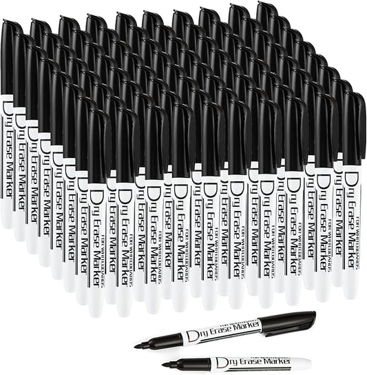 Volcanics Black Dry Erase Markers Low Odor Fine Whiteboard Markers Thin Box of by Volcanics