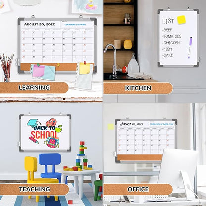 Monthly Calendar Whiteboard Dry Erase Cork Board Combination - Image 7