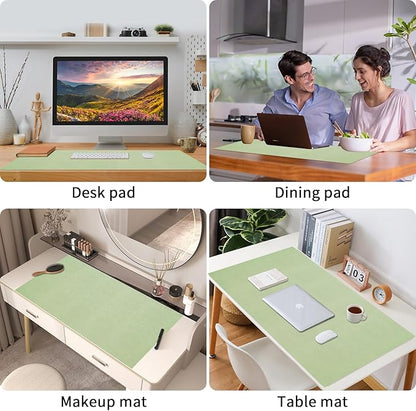 Bloss Green Desk Mat, Mouse Pad, Waterproof Leather Desk Pad, Desk Matt - Image 2