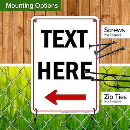 Custom Arrow, Custom Directional Sign, Left Arrow, 7x10 Inches, 55 mil thick - Image 5