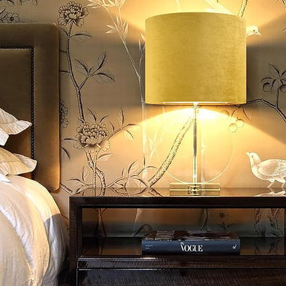 GO&SO Yellow Velvet Drum Lamp Shade Set of 2 Medium 13" Top x 13" Bottom x 10" - Image 9