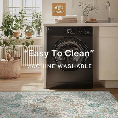 GENIMO 5x7 Area Rugs for Living Room, Machine Washable Non Slip Vintage Rugs - Image 5