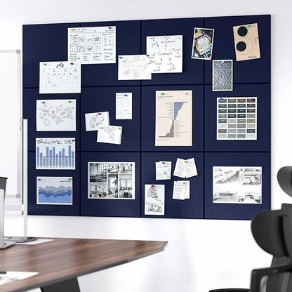 Neatsure Large Cork Board for Wall, 12 Panels Felt Tiles Tack Push Pin Board - Image 5