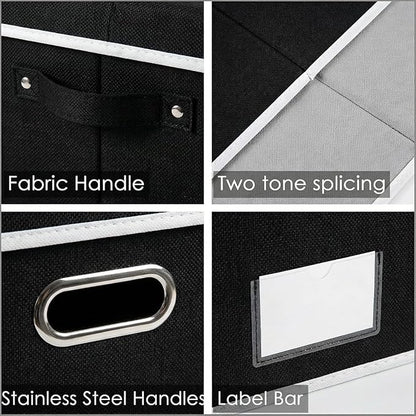 PRANDOM Storage Boxes with Lids Fabric Collapsible Storage Bins Organizer - Image 6