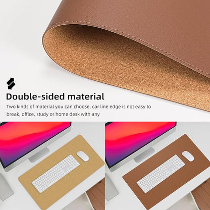 AFIING Dual-Sided Desk Pad, Natural Cork & PU Leather Large Mouse mats - Image 3