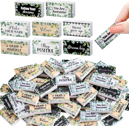 Dunzoom 100 Pcs Inspirational Pencil Erasers Bulk by Dunzoom