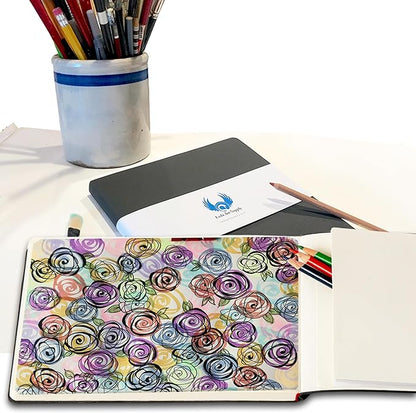 Square-Shaped Sketchbook, 10 x 10 inches, Lays Flat Flexible Sketch Book - Image 9