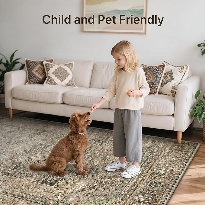 GENIMO Runner Rug 2x7 Non Slip Machine Washable Hallway Runner Vintage Rug - Image 7
