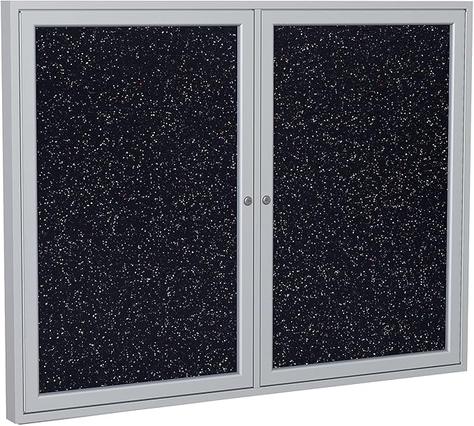 Ghent 48" x 60" 2-Door indoor Enclosed Recycled Rubber Bulletin Board, Shatter by Ghent