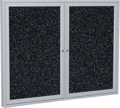 Ghent 48" x 60" 2-Door indoor Enclosed Recycled Rubber Bulletin Board, Shatter by Ghent