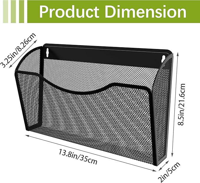 EasyPAG 3 Single Pocket Wall File Organizer, Mesh Hanging File Folder Organizer - Image 4