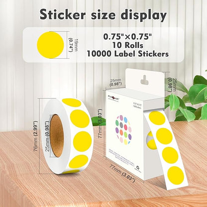 PARLAIM 3/4 Inch Roll Color Coding Labels, 10000 per 10Rolls Round Permanent - Image 2