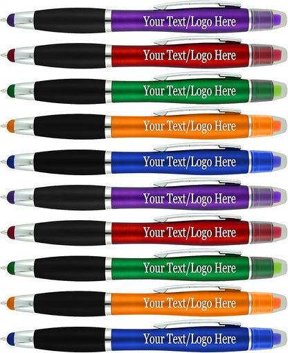 SyPen Personalized Pens with Gel Highlighter and Stylus -200 Pack Bulk-Free by Sypen