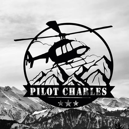 Personalized Metal Airplane Wall Art, Airplane Name Sign, Customized Pilot Name - Image 2