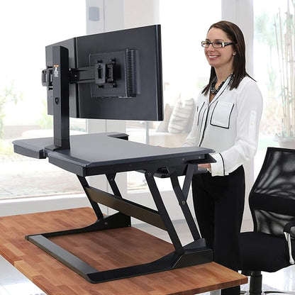 Ergotron – WorkFit-T Standing Desk Converter, Dual Monitor Sit Stand Desk Riser - Image 6