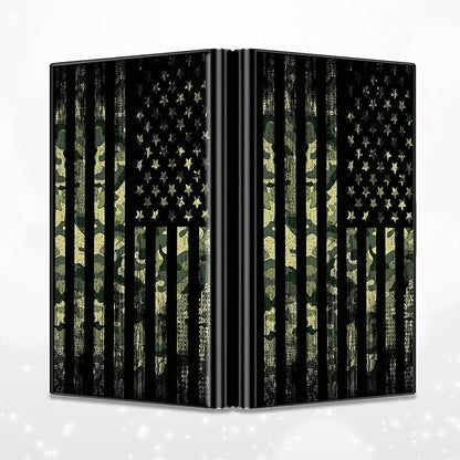 Slim Credit Card Holder, Military Camouflage American Flag RFID Blocking Metal - Image 4