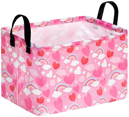 FUULOXE Rectangular Valentines Basket Storage Bin by Unknown