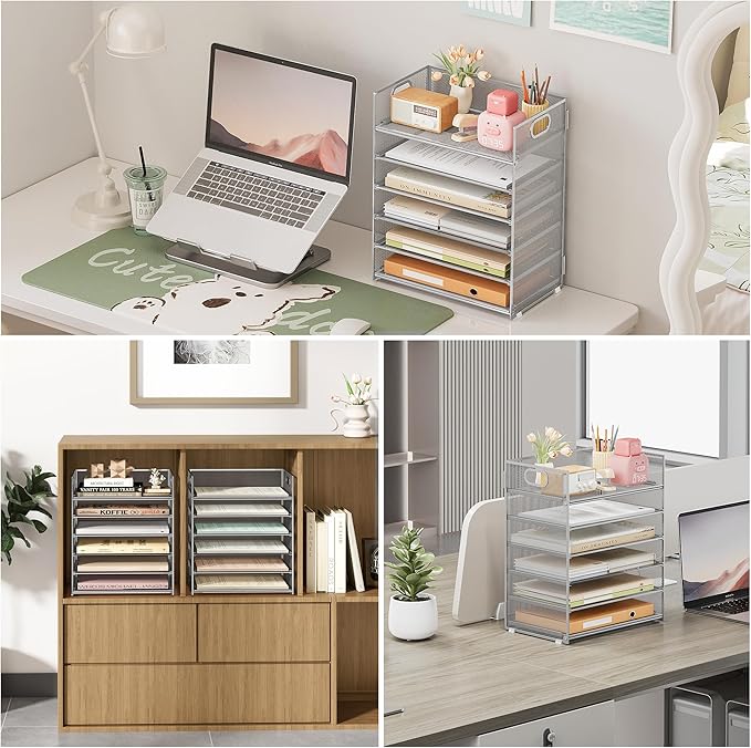 Subekyu 6 Tier Paper Organizer for Desk - Image 4