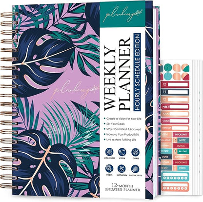 PLANBERRY Large Hourly Schedule Planner Premium – Undated Organizer by PLANBERRY