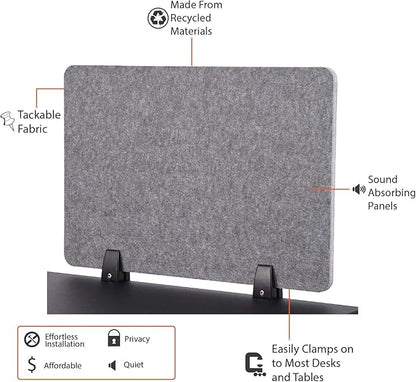 ReFocus™ Raw Clamp-On Acoustic Desk Divider – Reduce Noise and Visual - Image 6