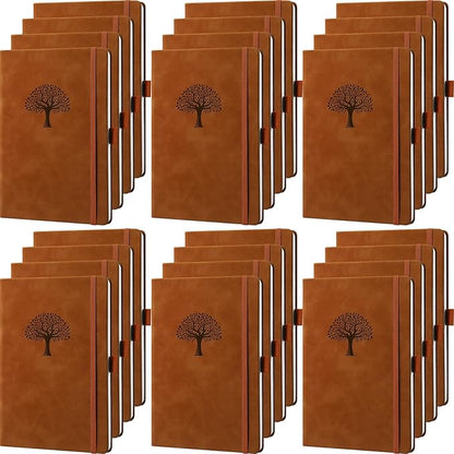 Qeeenar 24 Pack Leather Notebook Journals Bulk 5.7" x 8.3" Harder Cover A5 by Qeeenar