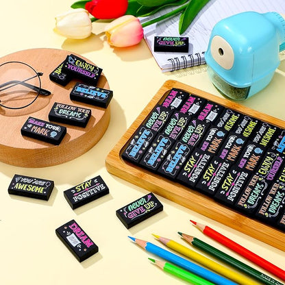 Dunzoom 100 Pcs Inspirational Pencil Erasers Bulk - Image 4