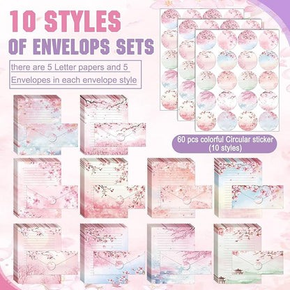 TaoBary 160 Pcs Stationery Paper Set 50 Double Sided Stationery Papers - Image 3