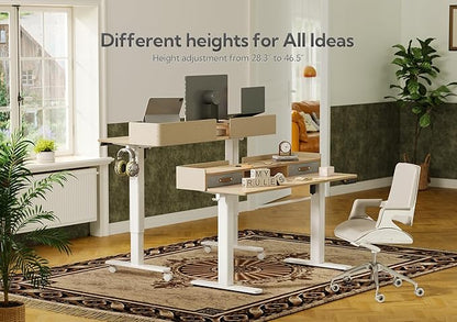 Claiks Standing Desk with Drawers, Adjustable Stand Up Electric Standing Desk - Image 5
