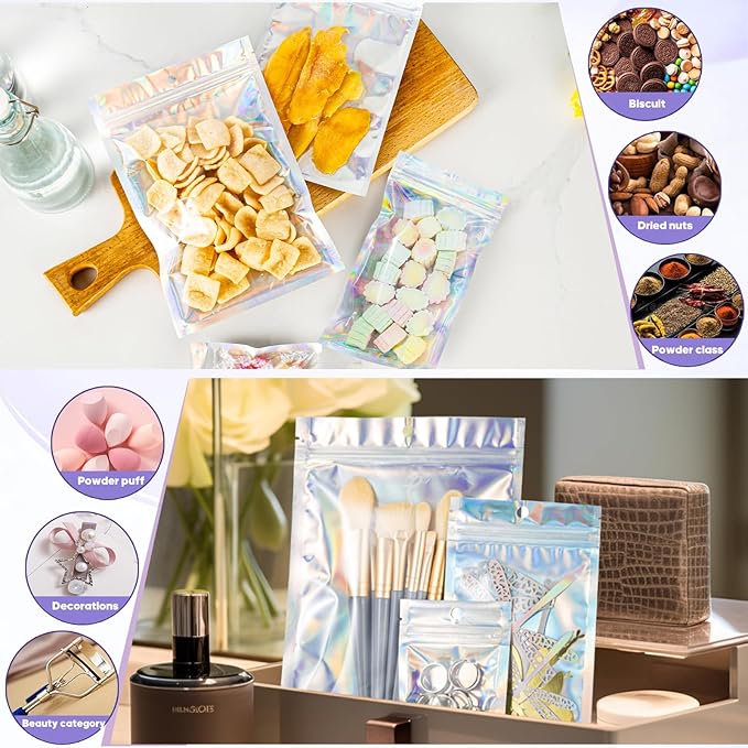 100pcs 6x9 inch Holographic Resealable Packaging Bags - Image 3