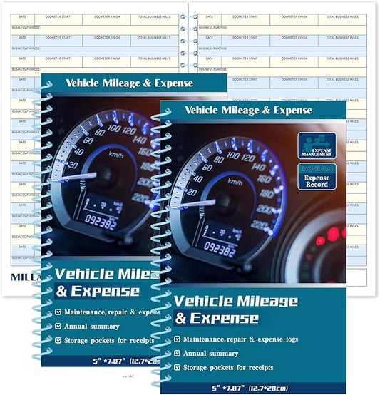 2 Pcs Auto Mileage & Expense Log Book by Aranorun
